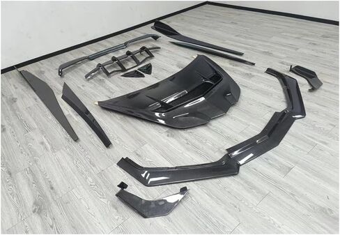 مفسد الجناح الخلفي لـ Corvette C8 Z51 ألياف الكربون الأمامية الشفاهية الشفاهية الجانبية تغطية مادة ألياف الكربون (الغطاء العضوي) in Kuwait