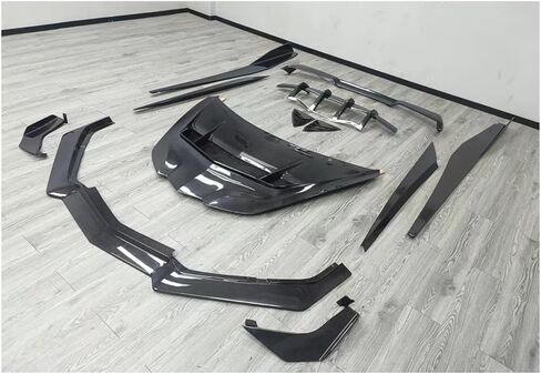 مفسد الجناح الخلفي لـ Corvette C8 Z51 ألياف الكربون الأمامية الشفاهية الشفاهية الجانبية تغطية مادة ألياف الكربون (الغطاء العضوي) in Kuwait