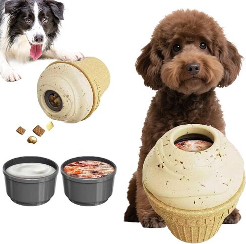 Interactive Dog Toy, Leak Proof Vortex Ice Cream Cone Chew Toy, Frozen Treat Dispensing Dog Toys, Dog Puzzle Toys, Indestructible Dog Toys for Small/Medium/Large Breeds, freezable Dog Toy in Saudi Arabia