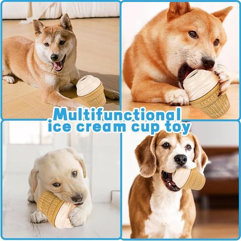 Interactive Dog Toy, Leak Proof Vortex Ice Cream Cone Chew Toy, Frozen Treat Dispensing Dog Toys, Dog Puzzle Toys, Indestructible Dog Toys for Small/Medium/Large Breeds, freezable Dog Toy in Saudi Arabia