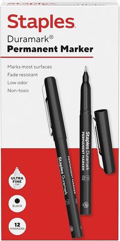 Staples Duramark علامة دائمة ، نصيحة فاخرة فائقة ، أسود ، عشرات (ST62927) in Saudi Arabia