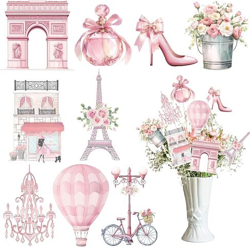 Pack 9 Pack Paris Party Centrepiece Set Pink Eiffel Tower Table Topper Excedpean in Saudi Arabia