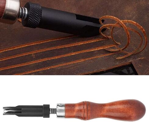 Wood Handle V, Cove Base Leather Groover, V Type Push Groover Groover Tool Cotton Crochet Thread Type Push Groover Leather Grooving Craft Gouge Tool in Saudi Arabia