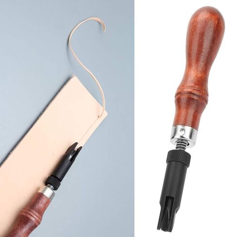 Wood Handle V, Cove Base Leather Groover, V Type Push Groover Groover Tool Cotton Crochet Thread Type Push Groover Leather Grooving Craft Gouge Tool in Saudi Arabia