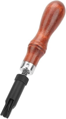 Wood Handle V, Cove Base Leather Groover, V Type Push Groover Groover Tool Cotton Crochet Thread Type Push Groover Leather Grooving Craft Gouge Tool in Saudi Arabia
