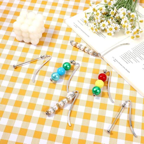 20pcs مرجعية قابلة للخروج ، مرجعية معدنية قابلة للخرز DIY بار فارم بارامارك للمجوهرات الحرفية قلادة هدايا عشاق الكتب الطالب لوازم المكتب (Silver) in Saudi Arabia