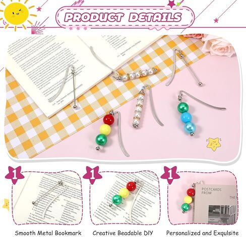 20pcs مرجعية قابلة للخروج ، مرجعية معدنية قابلة للخرز DIY بار فارم بارامارك للمجوهرات الحرفية قلادة هدايا عشاق الكتب الطالب لوازم المكتب (Silver) in Saudi Arabia