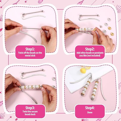 20pcs مرجعية قابلة للخروج ، مرجعية معدنية قابلة للخرز DIY بار فارم بارامارك للمجوهرات الحرفية قلادة هدايا عشاق الكتب الطالب لوازم المكتب (Silver) in Saudi Arabia
