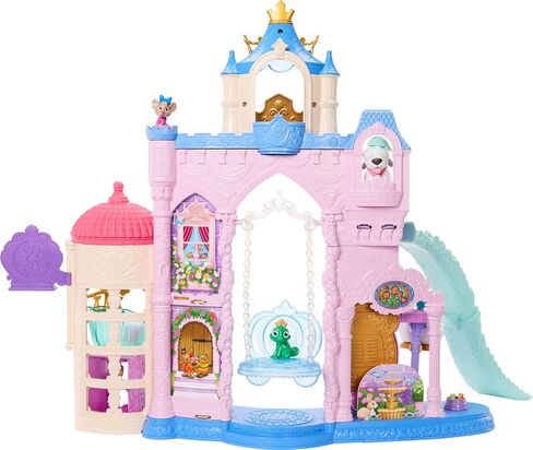 Mattel Disney Princess Pet Castle Playet مع 7 مناطق لعب ، 3 أصدقاء للحيوانات ، أثاث و 17 إكسسوارات ، قصر الحيوانات الأليفة بطول 2+ ، مستوحى من الأفلام in Saudi Arabia
