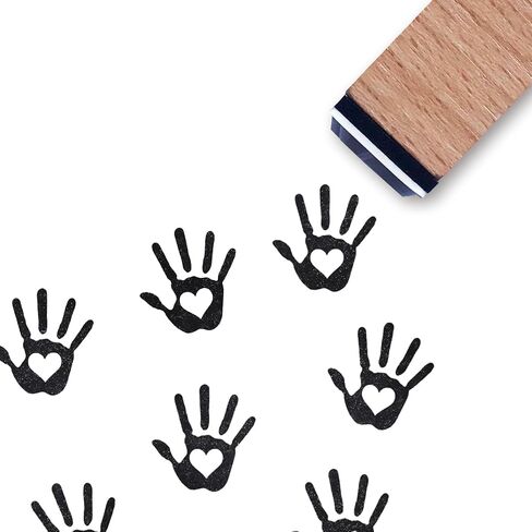 Handprint Heart Rubber Stamp, 3/5 Inch Small Mini Stamp for Scrapbooking Card Making Planner in Saudi Arabia
