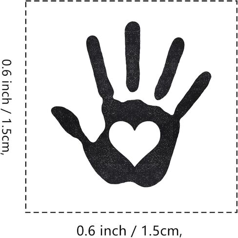 Handprint Heart Rubber Stamp, 3/5 Inch Small Mini Stamp for Scrapbooking Card Making Planner in Saudi Arabia