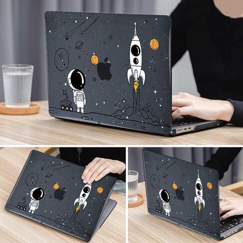 لـ M4 MacBook Air 15 بوصة A3241 2025 2024 2023 M3 A3114 M2 A2941 شاشة شبكية شبكية ومعرف لمسة سائل ، حامي شاشة لوحة المفاتيح المطبوعة من البلاستيك ، زهور زرقاء استوائية in Kuwait