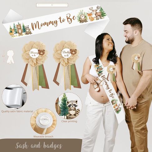Woodland Animals Baby Shower Decoration Party Supplies, Forest Animal Neutral Gender Reveal Party Decorations, Backdrop Balloon Arch Box Mom to Be Sash Dad to Be Pin Tablecloths Cake Topper in Saudi Arabia