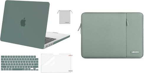 Moseso متوافق مع MacBook Pro 14 بوصة الحالة 2024-2021 M3 A2918 A2992 M2 A2779 M1 A2442 ، قشرة صلبة بلاستيكية وحقيبة الأكمام الرأسية وغطاء لوحة المفاتيح ودوار الشاشة والبول ، والأخضر في منتصف الليل والأخضر العتيقة in Saudi Arabia