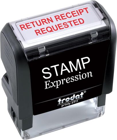 StampExpression - Return Receipt Requested Office Self Inking Rubber Stamp - Red Ink (A-5376) in Saudi Arabia
