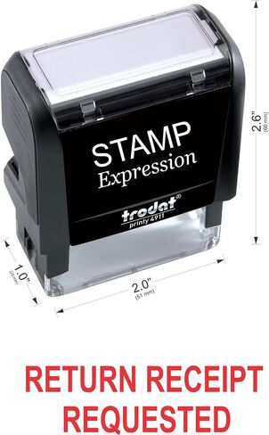 StampExpression - Return Receipt Requested Office Self Inking Rubber Stamp - Red Ink (A-5376) in Saudi Arabia