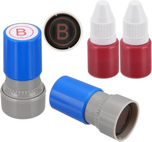 PATIKIL Letter Stamps Self Inking, 2Pcs Alphabet P Character Teacher Ink Initial Stamp with Refill Ink for Class Notebook Scrapbooking DIY Craft, Blue in Saudi Arabia