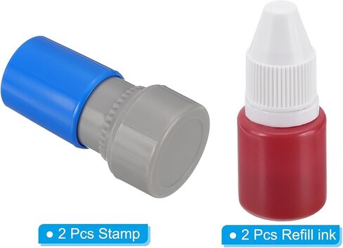 PATIKIL Letter Stamps Self Inking, 2Pcs Alphabet P Character Teacher Ink Initial Stamp with Refill Ink for Class Notebook Scrapbooking DIY Craft, Blue in Saudi Arabia