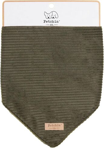 Olive Green Corduroy Dog Bandana (Large) in Saudi Arabia
