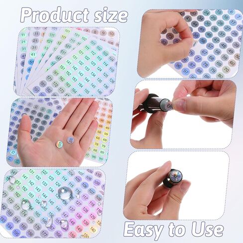 3 Set Small Number Stickers 1-500, Round Mini Number Stickers for Classroom, Self-Adhesive Laser Numbered Sticker for Office Home Kitchen Classroom DIY Marking Numbering, 15 Sheet in Saudi Arabia
