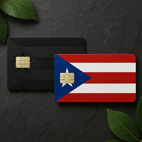 Puerto Rico Flag Stickers for Credit Card, Waterproof Decorative Card Sticker Puerto Rico Flag,Includes 1 Blackout Design and 1 Colorful Design, in Saudi Arabia