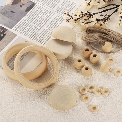 uxcell 10Pcs Wood Bangle Bracelets, 81mm/3.2inch Unfinished Smooth Wooden Rings Natural Wood Color Circle for Crafts Art Project in Saudi Arabia