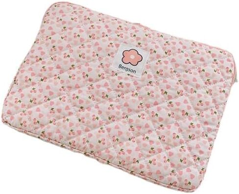 Cute Carrying Laptop Bag Y2K Preppy Floral Laptop Sleeve Case Bag Fairycore Cottagecore Pad Protective Cases Tablet (Pink,15 inch) in Kuwait