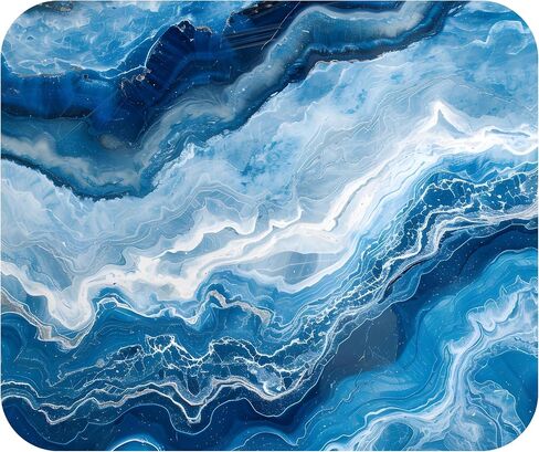 Blue Marbled Agate Mouse Pad Mat Mousepad for Desk Computer Laptop PC Gaming Home or Office Gift Marble (Blue Marble MP11) in Saudi Arabia