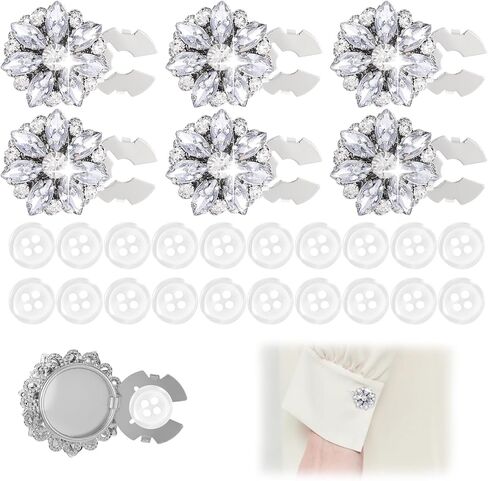 26PCS Gold Button Covers for Women Blouses, Rhinestone Button Covers Decorative Clips Set, Detachable Embellishments for Jeans and Clothing, DIY Holiday Sewing Jewelry Accessories in Saudi Arabia