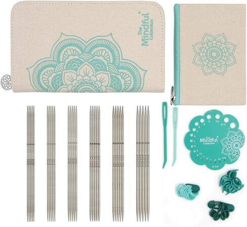 KnitPro The Mindful Collection Grateful Double Pointed Needle Set 6" (15cm) | US Size 0 to 8 (2mm to 5mm) in Saudi Arabia