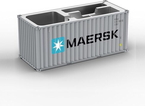 Desk Organizer, Pen Pencil Holder, Business Name Cards Holder, Shipping Container Model Storage Box, Secret Storage Box with Multiple Compartments Office Supplies Multi-function (MAERSK) in Kuwait