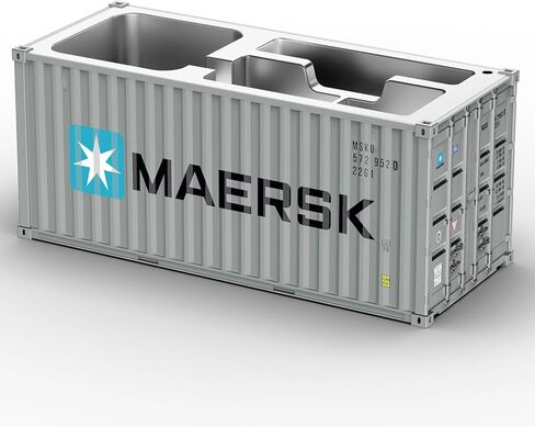 Desk Organizer, Pen Pencil Holder, Business Name Cards Holder, Shipping Container Model Storage Box, Secret Storage Box with Multiple Compartments Office Supplies Multi-function (MAERSK) in Kuwait