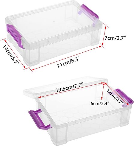 BTSKY 6 Pack Extra Large Capacity Plastic Pencil Box Stackable Clear Pencil Case Crayon Box Office Art Supplies Storage Organizer Box for Gel Pens Erasers Tape Pens Pencils Markers etc(Purple) in Saudi Arabia