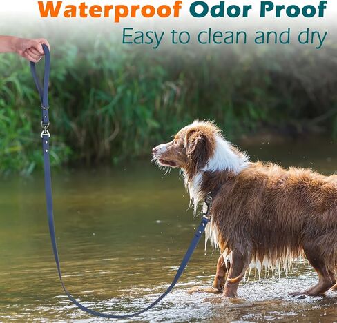 PetBonus Waterproof Dog Leash, 5 FT Odor Proof Walking Training Lead, No Tangle and Easy to Clean Puppy leashes for Small Medium Breeds Dogs (Navy Blue) in Kuwait