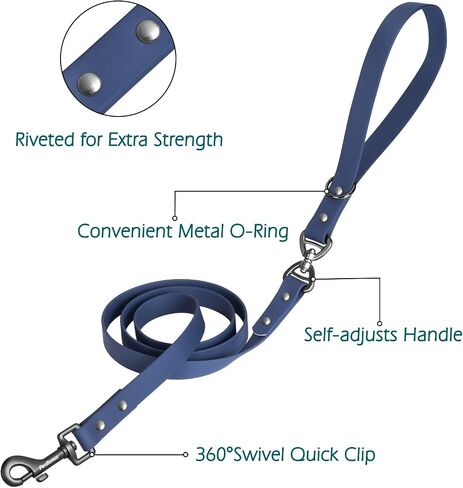 PetBonus Waterproof Dog Leash, 5 FT Odor Proof Walking Training Lead, No Tangle and Easy to Clean Puppy leashes for Small Medium Breeds Dogs (Navy Blue) in Kuwait