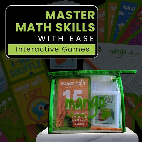 15 Pack - Math Flash Cards - Educational Math Games for Kids - Addition, Subtraction, Place Value Games & Learning Kit -2nd 3rd 4th Grades - Kids 6-12 - Set of 15 Games - English Version in Saudi Arabia