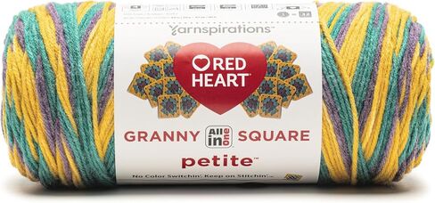 Red Heart All in One Granny Square Petite Boppin Yarn - 3 Pack of 250g/8.8oz - 100% Acrylic - #4 Worsted (Medium) - 440 Yards - Knitting/Crochet in Saudi Arabia