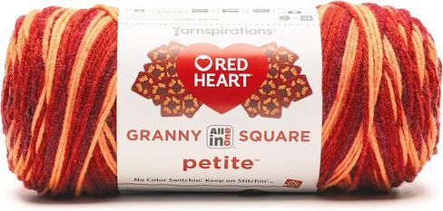 Red Heart All in Granny Square Petite Boppin Yarn - 3 Pack of 250g/8.8oz - 100 ٪ Acrylic - #4 Soffeed (Medium) - 440 Yards - الحياكة/الكروشيه in Kuwait