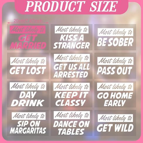 Humyoun 12 Pcs Funny Bride Bridesmaid Iron on Heat Transfer Vinyl Set Maid of Honor Iron on Decal Stickers for Wedding Clothes DIY Decoration Applique Most Likely to Bachelorette Bridal Party Shirt in Saudi Arabia