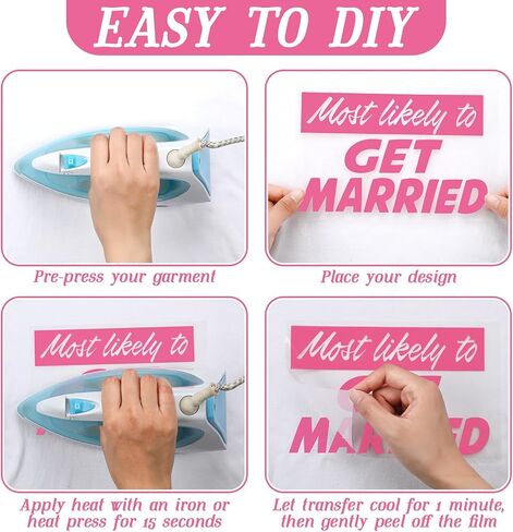 Humyoun 12 Pcs Funny Bride Bridesmaid Iron on Heat Transfer Vinyl Set Maid of Honor Iron on Decal Stickers for Wedding Clothes DIY Decoration Applique Most Likely to Bachelorette Bridal Party Shirt in Saudi Arabia