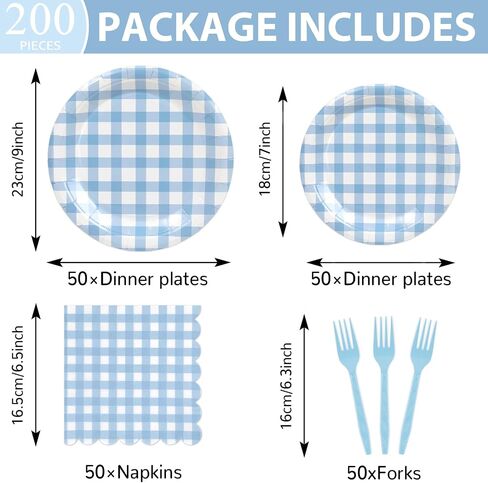 200 PCS Sage Green Geningham Tablemo Table Set Green and White Checkered Party Supplies Discipable Plaid Paper Plaid Plaid Napkins Minists Str Girls Barbecue Picnic BBQ Decoration in Saudi Arabia