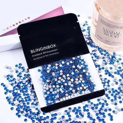 Blinginbox Non Hotfix Glass Rhinestones for DIY Crafts Phone Shoes ، DERDACT DRINGE 288PCS (6.4-6.6mm) SS30 CAPRI Blue in Kuwait