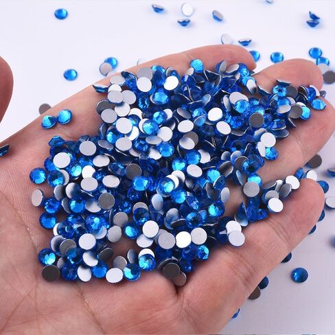 Blinginbox Non Hotfix Glass Rhinestones for DIY Crafts Phone Shoes ، DERDACT DRINGE 288PCS (6.4-6.6mm) SS30 CAPRI Blue in Kuwait
