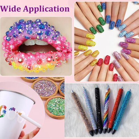 Flatback Nail Pearls Gems, Half Round Silver Gold Metal Nail Beads for Nail Art with 10ml Rhinestone Gel Glue Pickup Pencil and Tweezers, Pearl Nail Charm Rhinestones for Crafting Face Hair Manicure in Saudi Arabia
