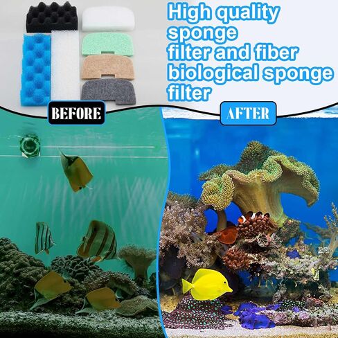 44 Pcs Compatible with fluval 206/207 Filter Media Canister Filter Maintenance & Replacement Media Kit, Replacement Bio-Based Foam, Activated Carbon & Ceramic Rings in Saudi Arabia