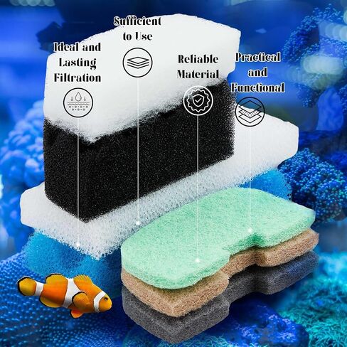 44 Pcs Compatible with fluval 206/207 Filter Media Canister Filter Maintenance & Replacement Media Kit, Replacement Bio-Based Foam, Activated Carbon & Ceramic Rings in Saudi Arabia