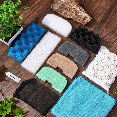 44 Pcs Compatible with fluval 206/207 Filter Media Canister Filter Maintenance & Replacement Media Kit, Replacement Bio-Based Foam, Activated Carbon & Ceramic Rings in Saudi Arabia