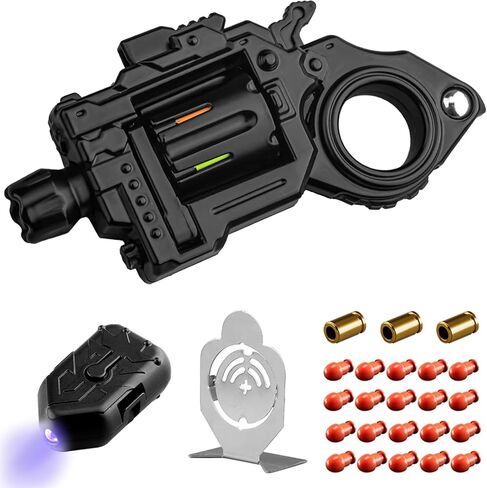 Metal Fidget Toys Gun Adults - Alloy Fidget Spinner Slider Clicker & Launcher Toy EDC Fidget Gun with Bullets and Target Stress Relief Focus Tool (Black) in Saudi Arabia