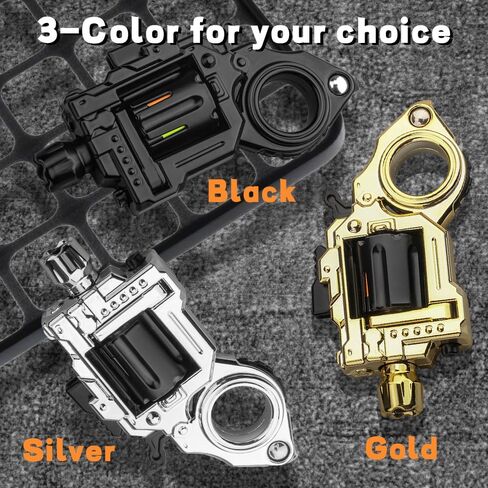 Metal Fidget Toys Gun Adults - Alloy Fidget Spinner Slider Clicker & Launcher Toy EDC Fidget Gun with Bullets and Target Stress Relief Focus Tool (Black) in Saudi Arabia