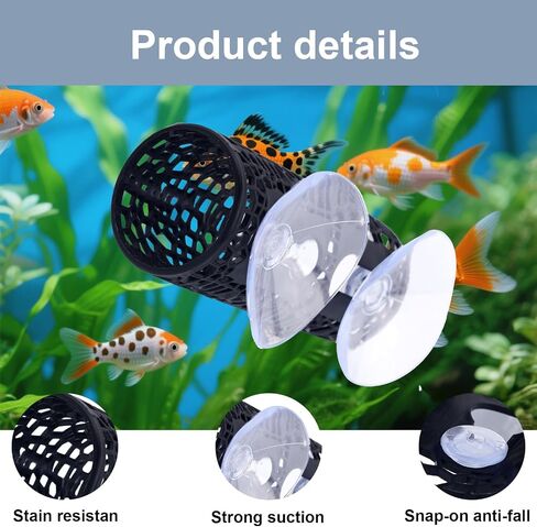 Betta Tunnel مع كوب شفط ، Betta Fish Toys Safe Aquarium Hideout Hideout Hide Tube للأسماك الصغيرة وملحقات أرجوحة الخزان الروبيان in Kuwait